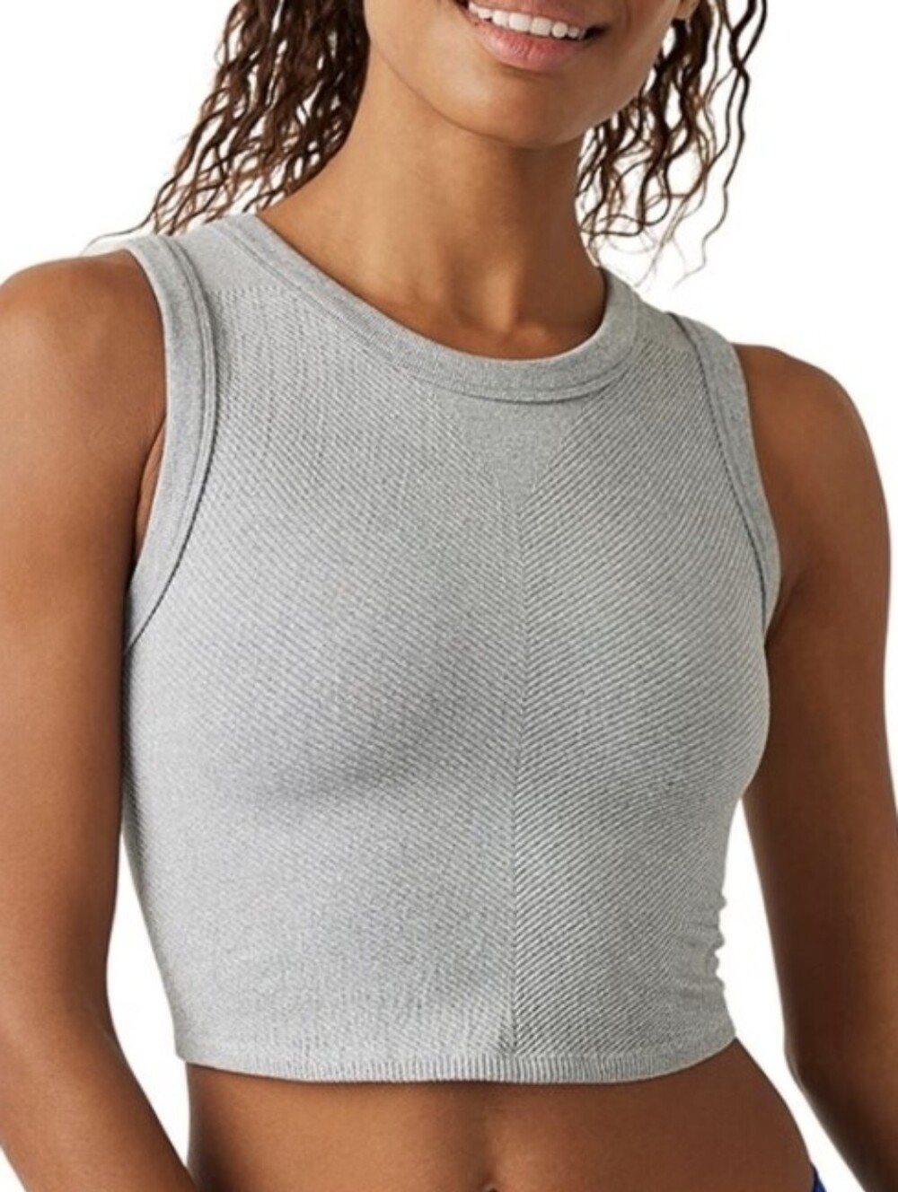 EUC FP Free People Movement Free Throw Muscle Tee Crop Top Tank Gray